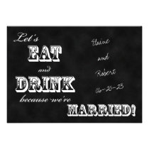 Post Wedding Reception Invitation -- Chalkboard invitations