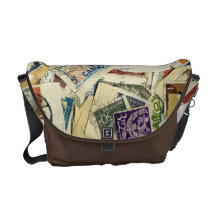 Postage Stamp Collage Travel Messenger Bag