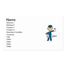 Postal Worker Stick Figure Business Card Template
