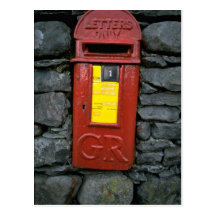 Postbox mounted on wall postcards