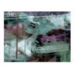 Postcard, Abstract Paint, Aqua, Purple