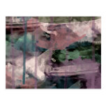 Postcard, Abstract Paint, Pink Green Blue Brown