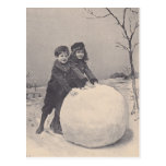 POSTCARD ANTIQUE REINTRODUCTION Snow Daze Play