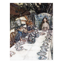 Postcard: Mad Hatter Tea Party - Rackham