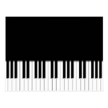 Postcard - Piano Keyboard black white