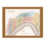 Postcard Rep Antique New Orleans Louisiana map
