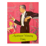 Postcard Retro Man Toast Toasts Housewarming Party