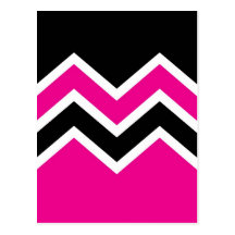 Postcard Retro Zig Zag Chevron Pattern