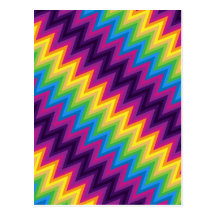 Postcard Retro Zig Zag Chevron Pattern