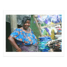 Postcard, "The Abidjan Shoe Lady"