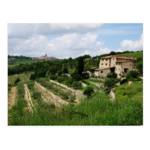 Postcard - Tuscan Vineyard and Hill Town
