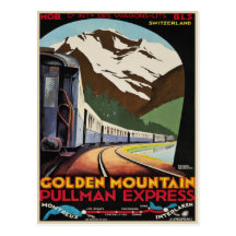 Postcard with Cool Vintage Ski Resorts Print