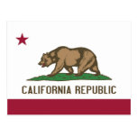 Postcard with Flag of California State - USA