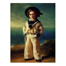 Postcard With Franz Winterhalter Painting
