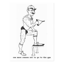 postcard with hand-drawn caricature