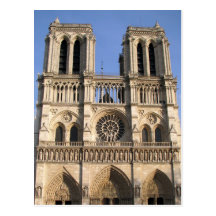 Postcard with Notre Dame de Paris cathedral