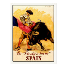 Postcard with Spanish Bullfight Poster