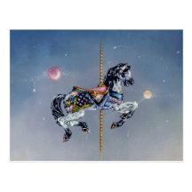 Postcards - Grey Mare Carousel Horse