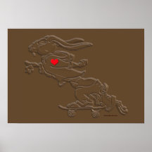 Poster / Art Print: Skateboarding Rabbit Chocolate