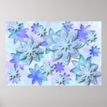 Poster mandala abstract lotus flowers