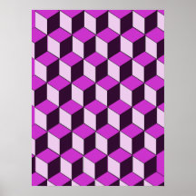 Poster - Optical illusion Blocks