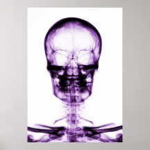 POSTER/PRINT X-RAY VISION SKELETON SKULL - PURPLE