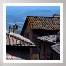 Poster - Rooftops over San Gimignano