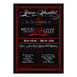 Poster Style Red & Black DIY Wedding Invitation