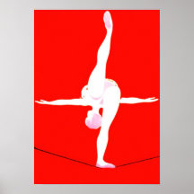 POSTER VINTAGE CIRCUS TIGHTROPE HIGHWIRE ARTIST
