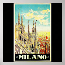 Poster-Vintage Travel-Milano