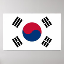 Poster with Flag of South Korea