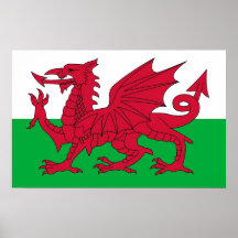 Poster with Flag of Wales