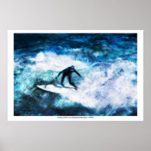 Poster with Surfing Motif