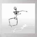 POSTER - X-RAY SKELETON JOY LEAP B&W