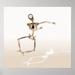 POSTER - X-RAY SKELETON JOY LEAP ORANGE
