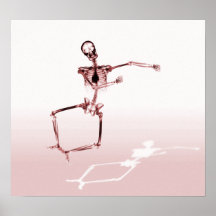POSTER - X-RAY SKELETON JOY LEAP RED