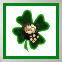 Pot of Gold and Big Shamrock Posters