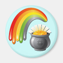 POT OF GOLD AND RAINBOW MAGNET