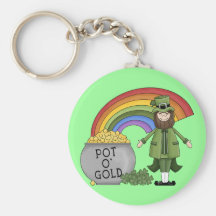 Pot of Gold Leprechaun Keychains