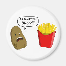 potato and fries fridge magnets