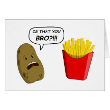 potato and fries greeting card