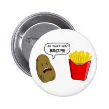 potato and fries pinback button