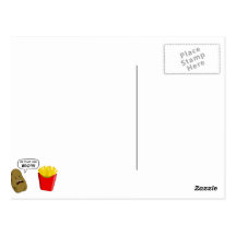 potato and fries post card