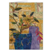 Potted Plant Quilted Blank Card