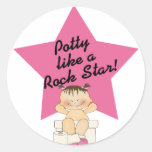 Potty Like A Rock Star Girl Stickers