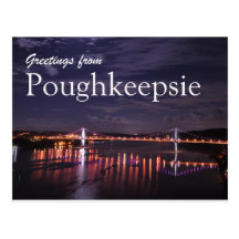 Poughkeepsie at night post card