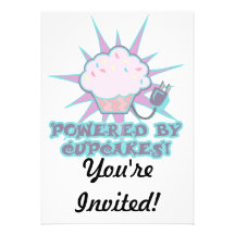 Powered By Cupcakes Personalised Invitation