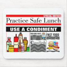 Practice Safe Lunch Mouse Pads
