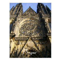 prague cathedral postcard
