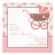 Pram Baby Shower Invitation